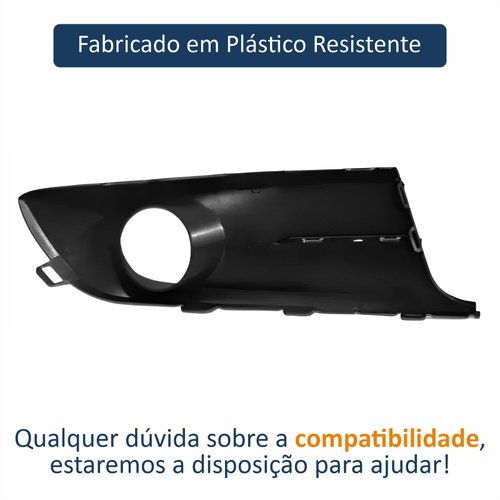 Grade Parachoque Vw Fox Spacefox 2011 Até 2014 Com Furo Com Friso Cromado Lado Esquerdo