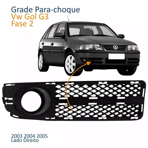 Grade Parachoque Vw Gol G3 2003 2004 2005 Com Furo Fase 2 Lado Direito Passageiro