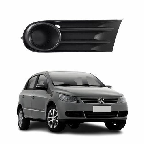 Grade Parachoque Vw Gol G5 2009 Até 2013 Sem Furo Preta Lado Direito Passageiro