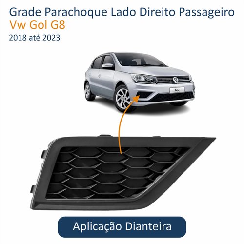 Grade Parachoque Vw Gol G8 2018 Até 2023 Sem Furo Lado Direito Passageiro