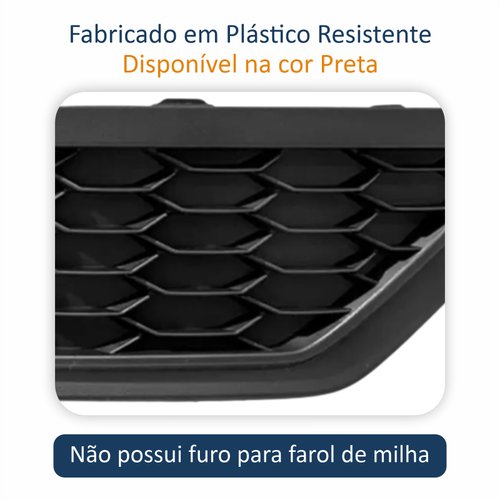 Grade Parachoque Vw Gol G8 2018 Até 2023 Sem Furo Lado Direito Passageiro