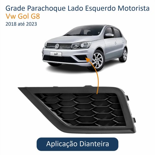 Grade Parachoque Vw Gol G8 2018 Até 2023 Sem Furo Lado Esquerdo Motorista