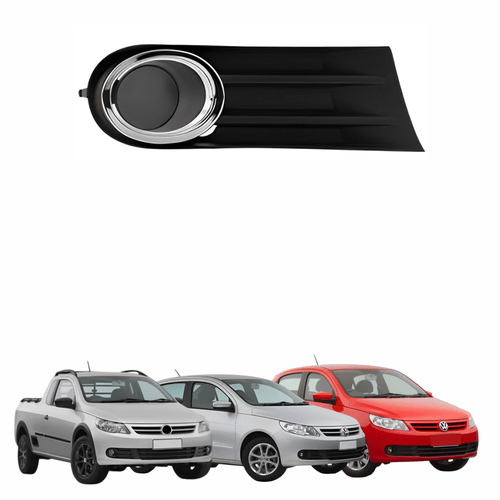Grade Parachoque Vw Gol Voyage Saveiro G5  Sem Furo Com Aro Cromado Lado Direito Passageiro