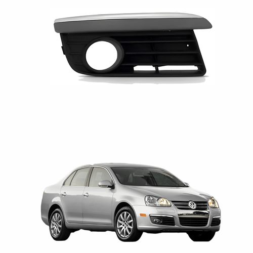 Grade Parachoque Vw Jetta 2006 Até 2011 Com Furo Com Friso Cromado Lado Direito Passageiro