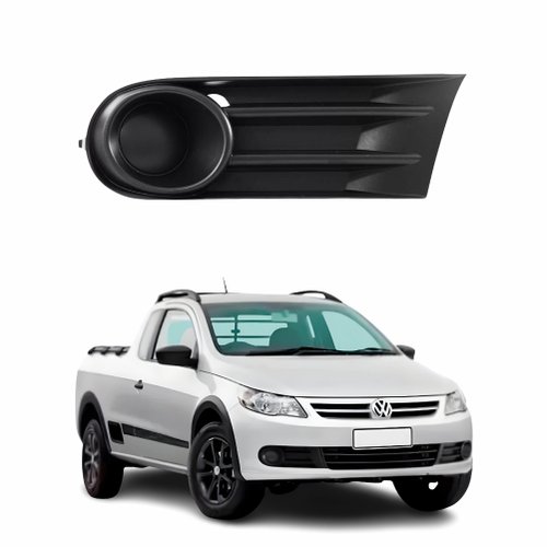 Grade Parachoque Vw Saveiro G5 2010 Até 2013 Sem Furo Preta Lado Direito Passageiro