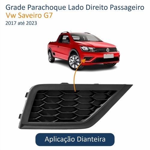 Grade Parachoque Vw Saveiro G7 2017 Até 2023 Sem Furo Lado Direito Passageiro