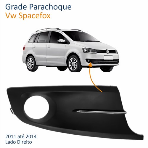 Grade Parachoque Vw Spacefox 2011 Até 2014 Com Furo Com Friso Cromado Lado Direito Passageiro
