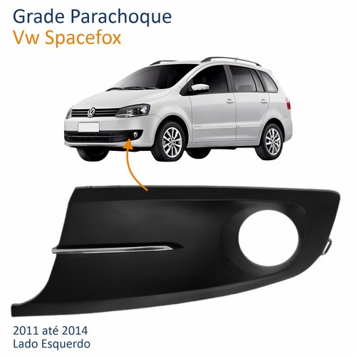 Grade Parachoque Vw Spacefox 2011 Até 2014 Com Furo Com Friso Cromado Lado Esquerdo Motorista