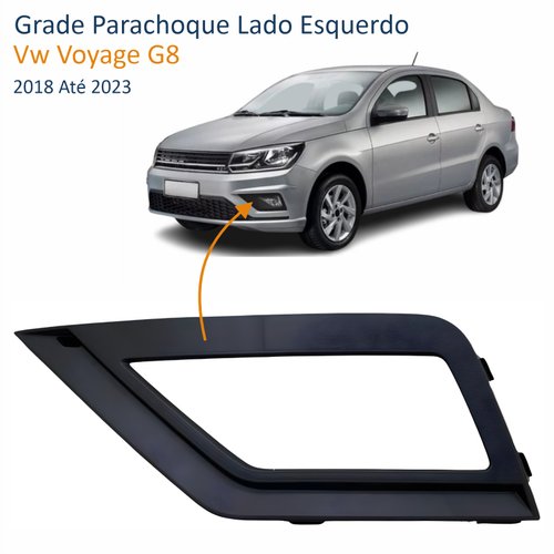 Grade Parachoque Vw Voyage G8 2018 Até 2023 Com Furo Lado Esquerdo Motorista