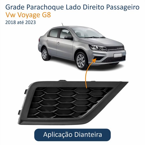 Grade Parachoque Vw Voyage G8 2018 Até 2023 Sem Furo Lado Direito Passageiro