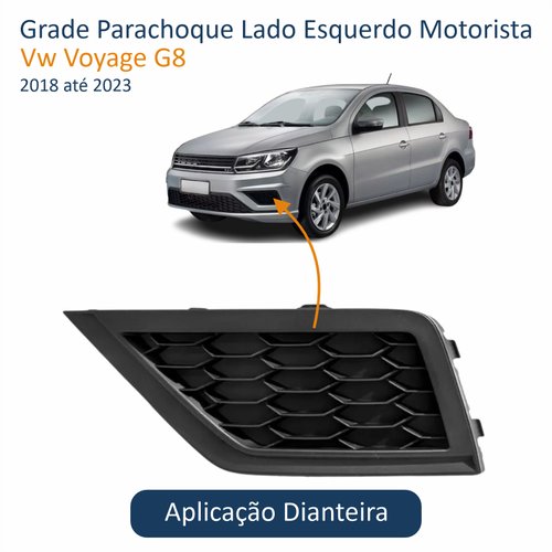 Grade Parachoque Vw Voyage G8 2018 Até 2023 Sem Furo Lado Esquerdo Motorista