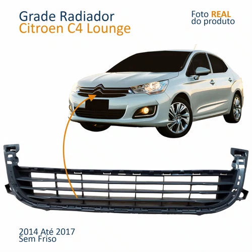 Grade Radiador Citroen C4 Lounge 2014 2015 2016 2017 Sem Friso