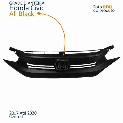 Grade Radiador Preta Honda Civic 2017 2018 2019 2020 Com furo Sensor