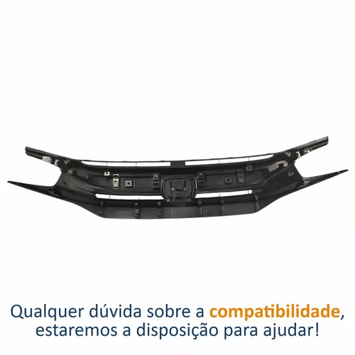 Grade Radiador Preta Honda Civic 2017 2018 2019 2020 Com furo Sensor
