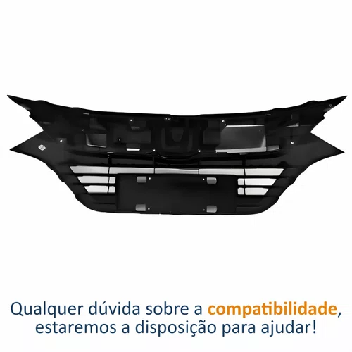 Grade Radiador Honda Hrv 2019 2020 2021 Black Piano Com Friso Cromado