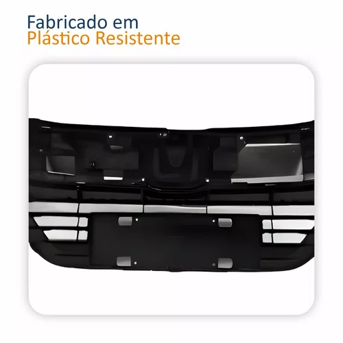 Grade Radiador Honda Hrv 2019 2020 2021 Black Piano Com Friso Cromado