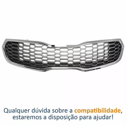Grade Radiador Kia Cerato 2014 2015 2016 Cinza Com Friso Cromado