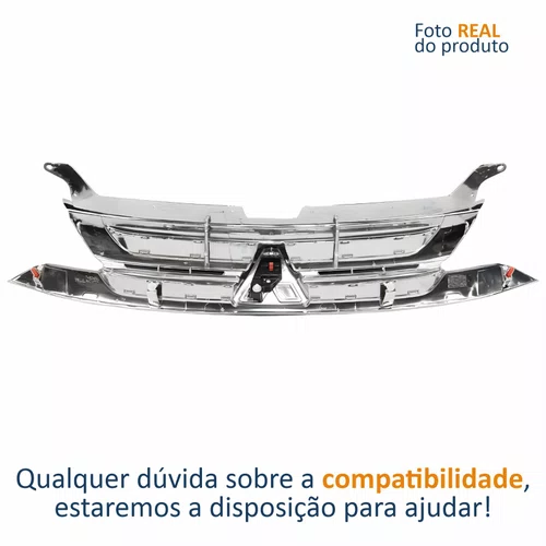 Grade Radiador Mitsubishi Outlander 2016 2017 2018 2019 2020 Com Friso Cromado Superior