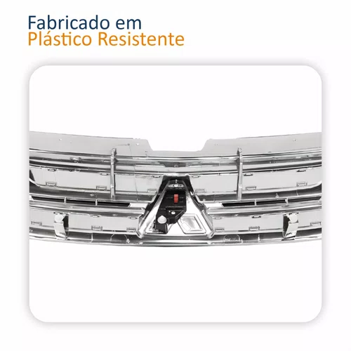 Grade Radiador Mitsubishi Outlander 2016 2017 2018 2019 2020 Com Friso Cromado Superior
