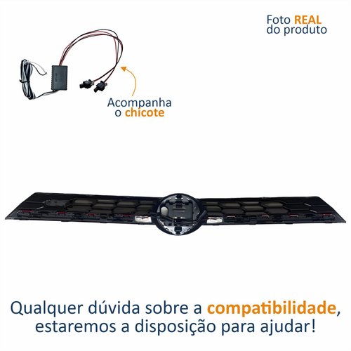 Grade Radiador Vw Polo Gts 2024 2025 Friso Vermelho Com Led