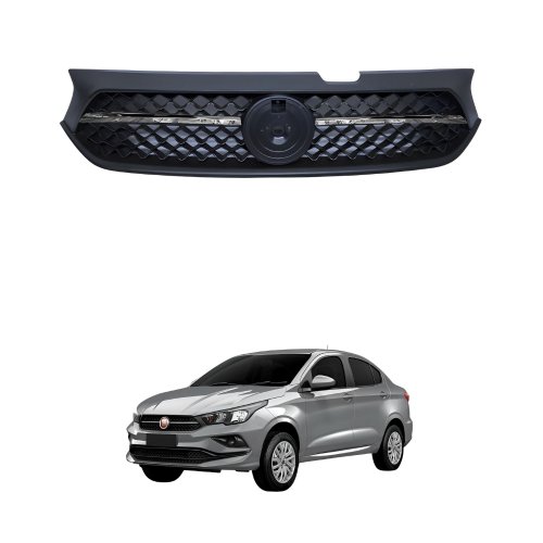 Grade Radiador Fiat Cronos 2018 2019 2020 2021 Texturizada Com Friso Cromada