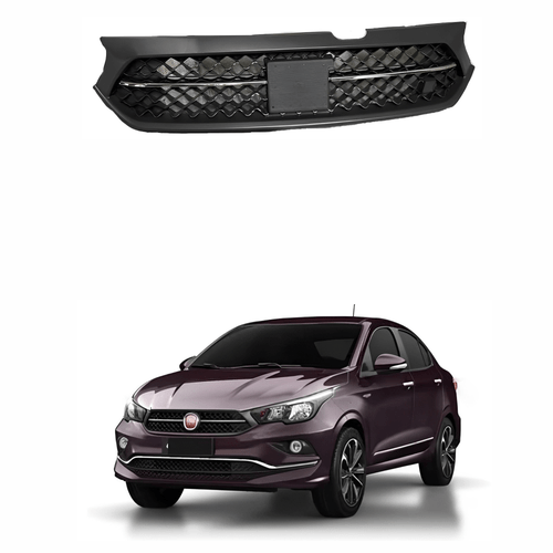Grade Radiador Fiat Cronos 2021 2022 Texturizado Com Friso Cromado