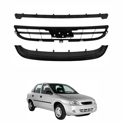 Grade Radiador Gm Corsa Classic 2008 2009 2010 kit 3 Peças