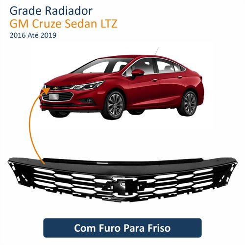 Grade Radiador GM Cruze Sedan LTZ 2016 Até 2019 Com Furo Friso