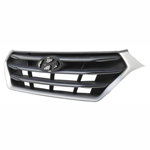 Grade Radiador Hyundai Creta 2020 Até 2022 Preta Com Moldura Prata