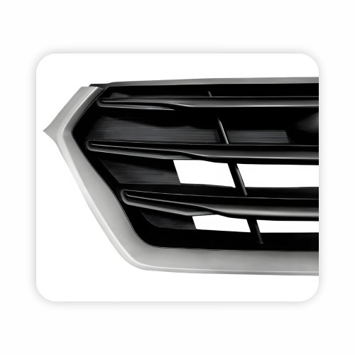 Grade Radiador Hyundai Creta 2020 Até 2022 Preta Com Moldura Prata