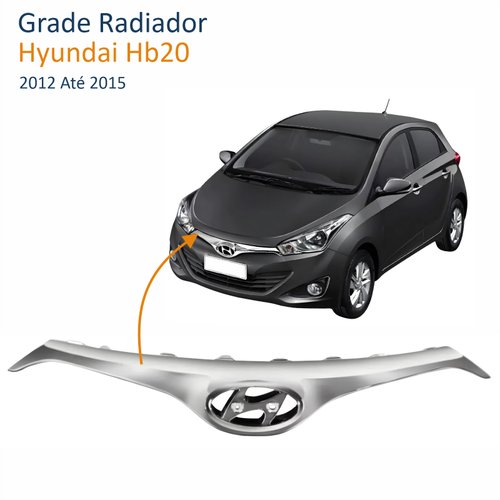 Grade Radiador Hyundai Hb20 2012 Até 2015 Cromada