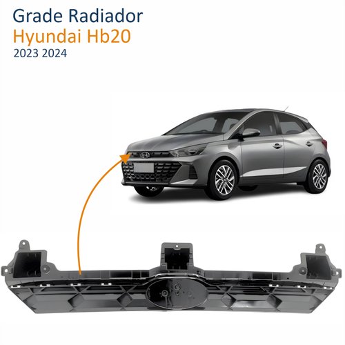 Grade Radiador Hyundai Hb20 2023 2024 Preto Texturizado
