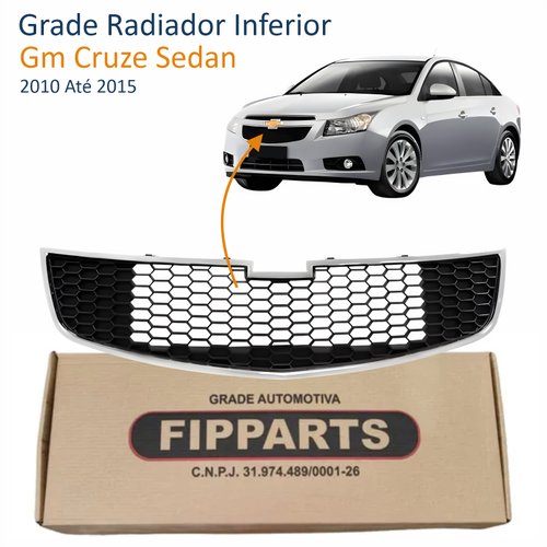 Grade Radiador Inferior Gm Cruze Sedan 2010 Até 2015 Com Friso Cromado FIPPARTS