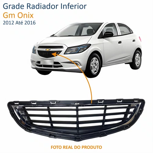 Grade Radiador Inferior Gm Onix 2012 Até 2016 Com Friso Cromado
