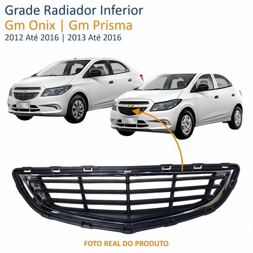 Grade Radiador Inferior Gm Onix 2012 Até 2016 Gm Prisma 2013 Até 2016 Com Friso Cromado