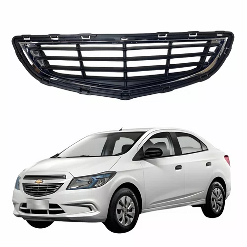 Grade Radiador Inferior Gm Prisma 2013 Até 2016 Com Friso Cromado