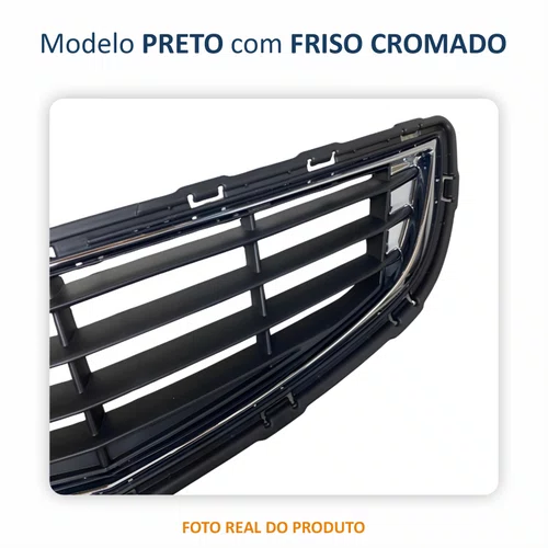 Grade Radiador Inferior Gm Prisma 2013 Até 2016 Com Friso Cromado
