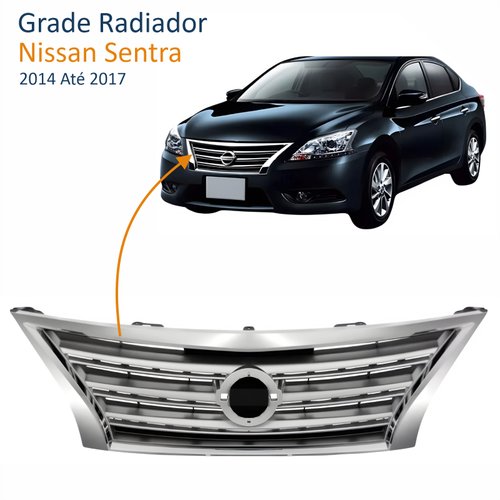 Grade Radiador Nissan Sentra 2014 Até 2017 Cromada