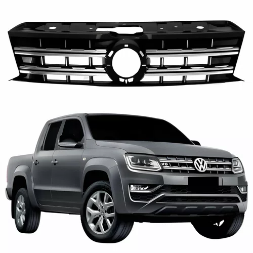 Grade Radiador Vw Amarok 2017 Até 2022 Com Friso Cromada
