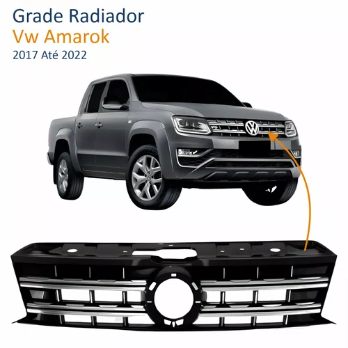 Grade Radiador Vw Amarok 2017 Até 2022 Com Friso Cromada