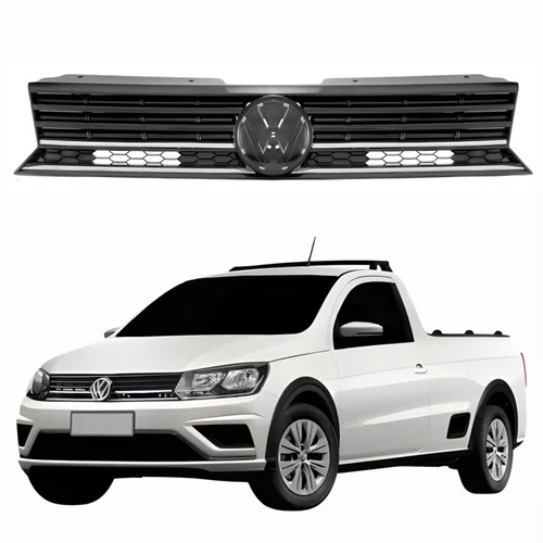 Grade Radiador Vw Saveiro G7 2016 Até 2020 Com Friso Cromado