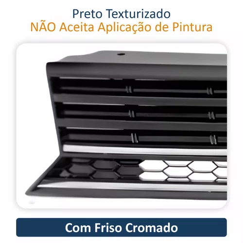 Grade Radiador Vw Saveiro G7 2016 Até 2020 Vw Gol Voyage G8 2021 Até 2023 Com Friso Cromado