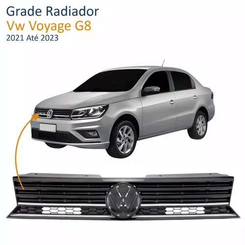 Grade Radiador Vw Voyage G8 2021 Até 2023 Com Friso Cromado