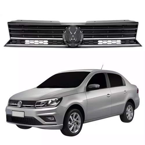 Grade Radiador Vw Voyage G8 2021 Até 2023 Com Friso Cromado