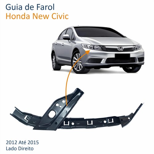 Guia Farol Honda New Civic 2012 Até 2015 Lado Direito Passageiro