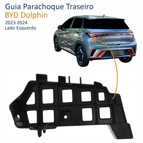 Guia Inferior Parachoque Traseiro BYD Dolphin 2023 2024 Lado Esquerdo Motorista