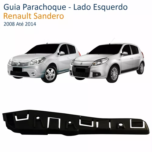 Guia Parachoque Dianteiro Renault Sandero 2008 Até 2014 Lado Esquerdo Motorista
