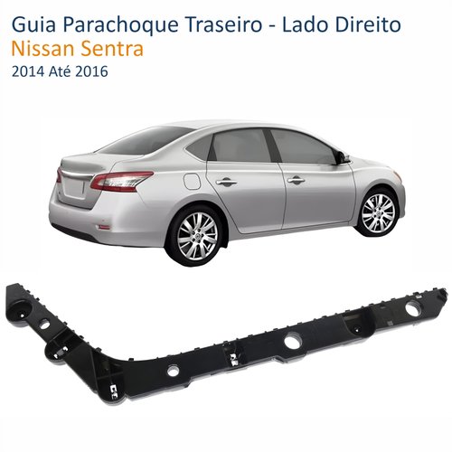 Guia Parachoque Traseiro Nissan Sentra 2014 Até 2016 Lado Direito Passageiro