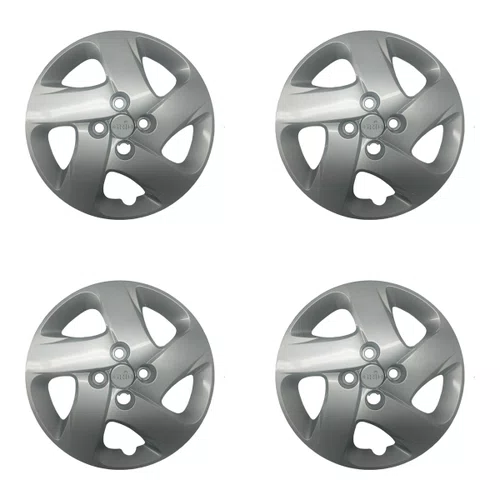 Kit 4 Calotas Aro 14 Prata Fiat Mobi 2019 2020 Grid - Referência: 298CB-Pta-E