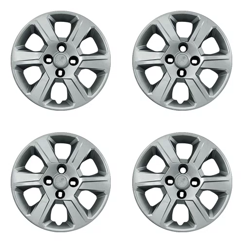 Kit 4 Calotas Aro 14 Prata Chevrolet Montana 2011 2012 2013 2014 2015 2016 2017 2018 2019 2020 Grid - Referência: 370CB-Pta-E